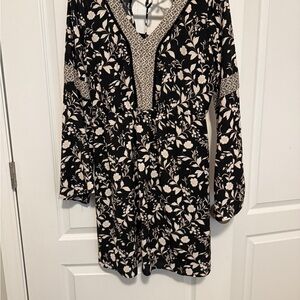Maurices Black and Cream Floral Top